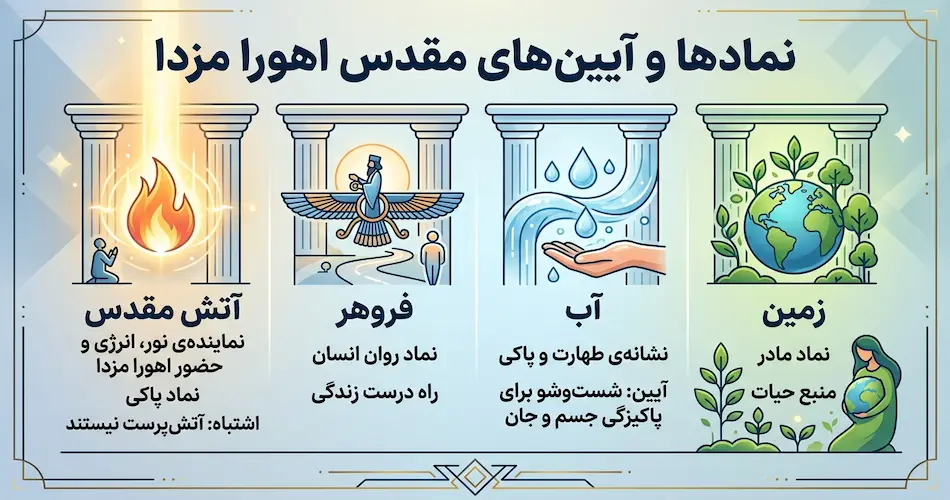 نمادها و آیین‌های مقدس اهورا مزدا