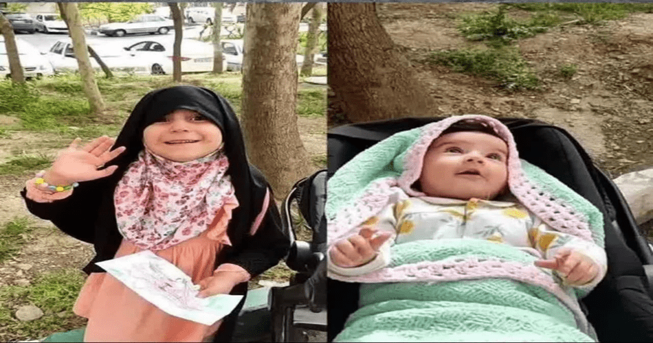 تصویر دو دختر محمدرضا ذاکریان امیری  فاطمه (پنج‌ساله) و زهرا (هفت‌ماهه)