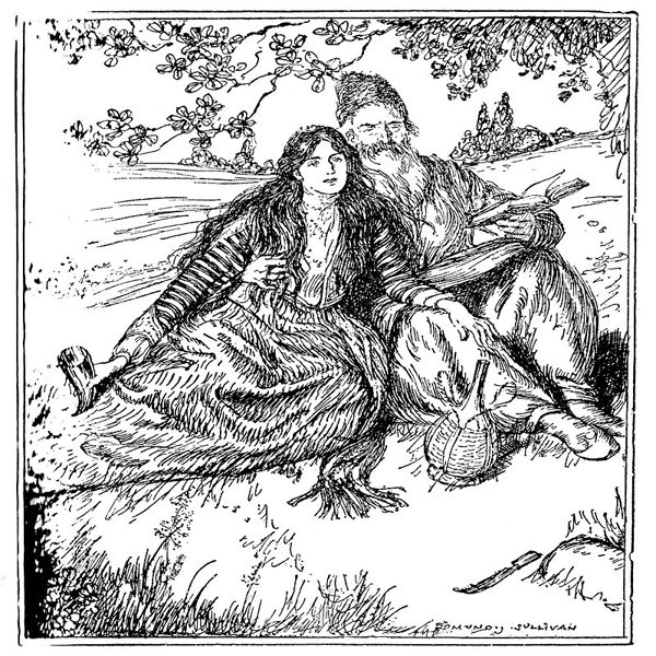 طراحی ادموند جوزف سالیوان برای یازدهمین رباعی از اولین نسخه فیتز جرالد