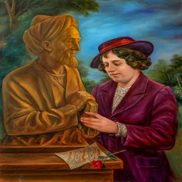 پروین اعتصامی در کنار سعدی شیرازی