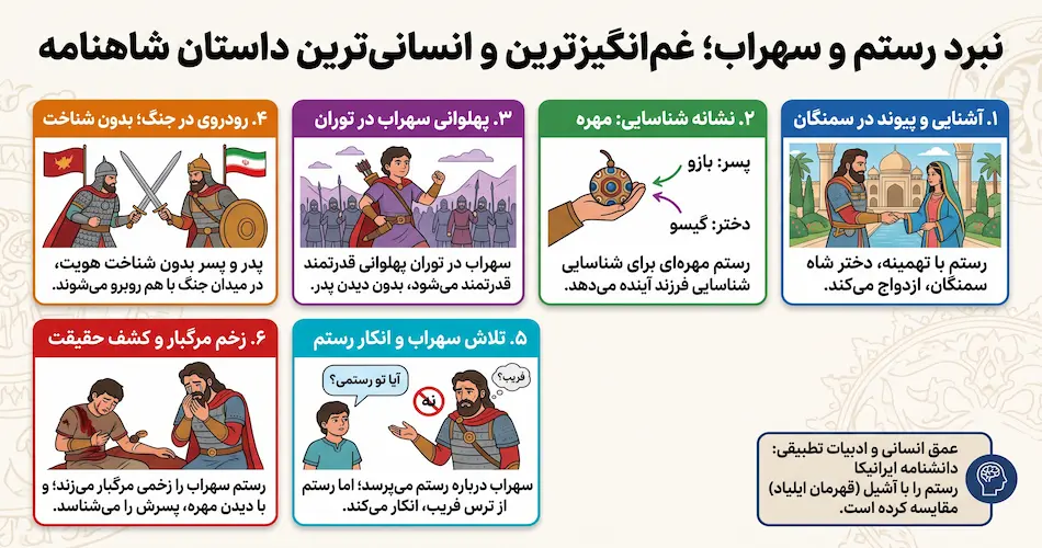 نبرد رستم و سهراب؛ غم انگیزترین و انسانی‌ترین داستان شاهنامه