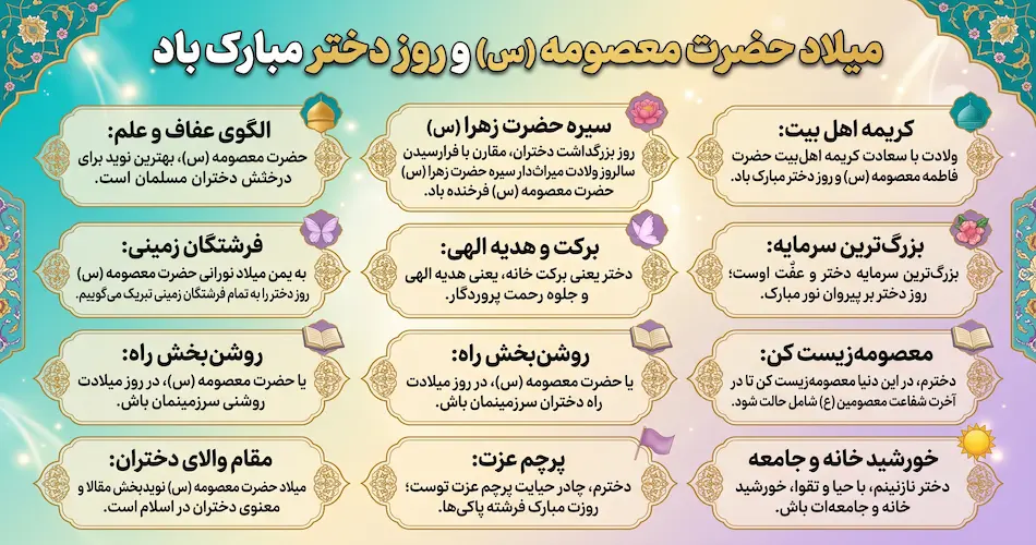 پیامک‌های تبریک روز دختر مذهبی و ولادت حضرت معصومه (س)